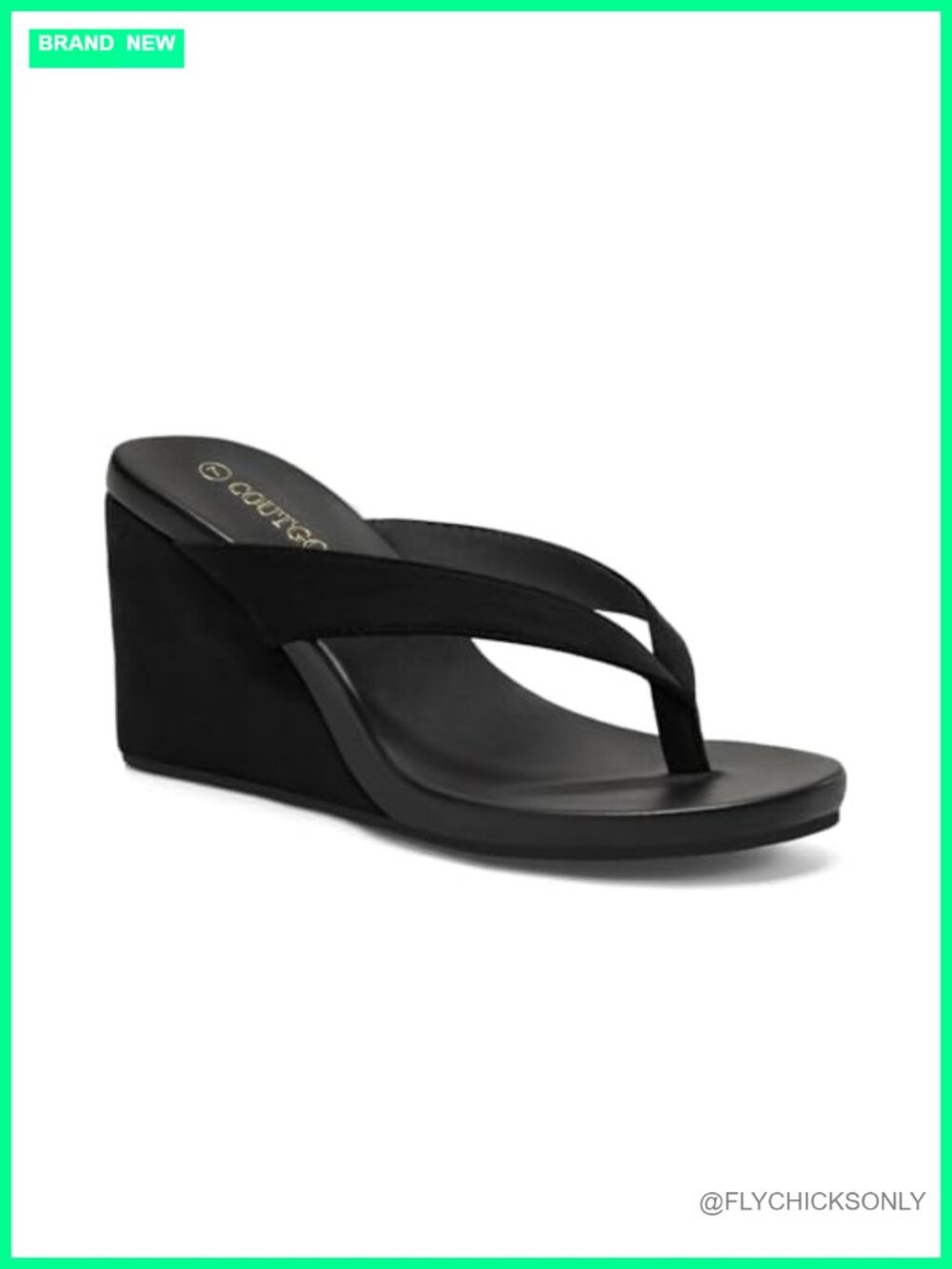 Coutgo Women's Platform Wedge Sandals Slip On Thong Flip Flops